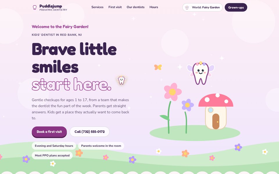 The Puddlejump site in the Fairy Garden world